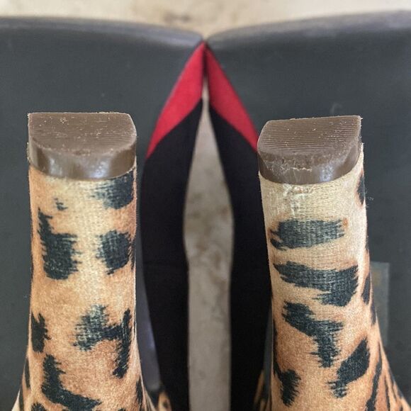 Call It Spring Platform Heels Red Black & Leopard Print - Picture 11 of 15